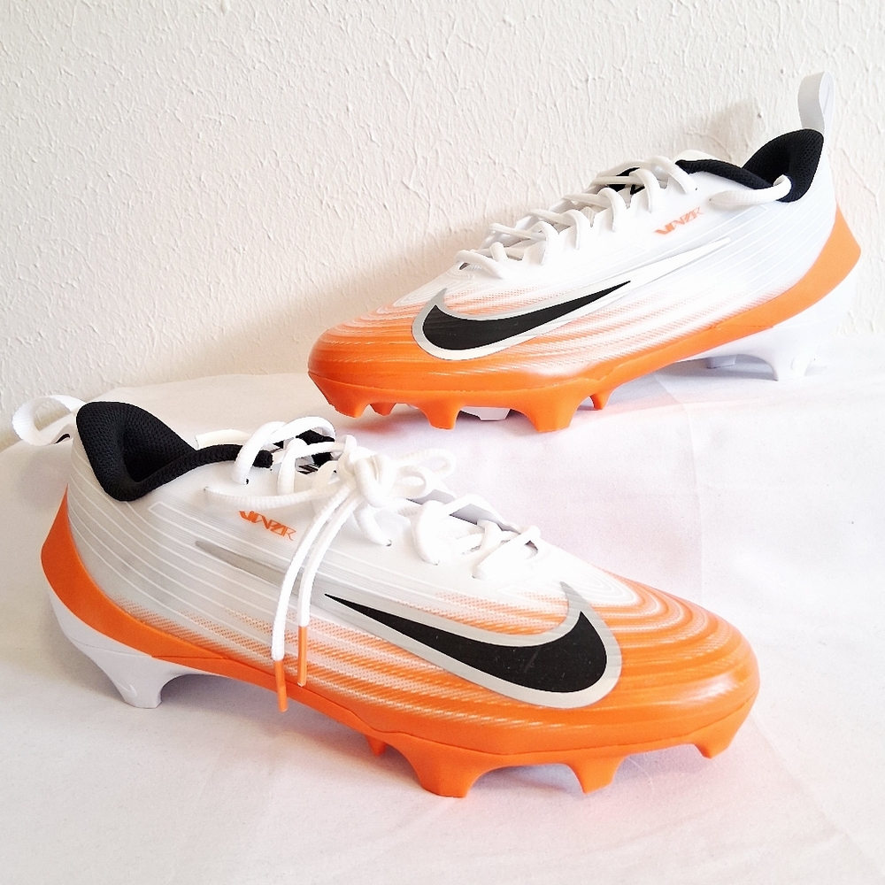 Nike Vapor Speed 3 White Orange Football Cleats - Picture 8 of 11